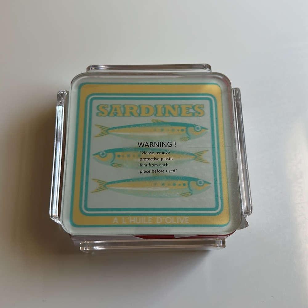 🆕 Sardine Coaster Set Acrylic by Bread + Butter - Picture 7 of 8